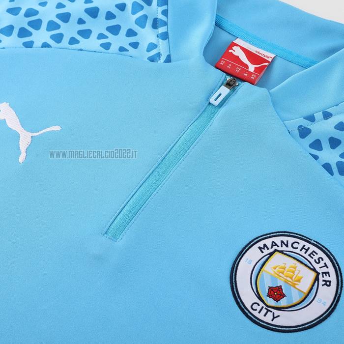 Tuta da Track de Felpa del Manchester City 2023-2024 Blu Claro
